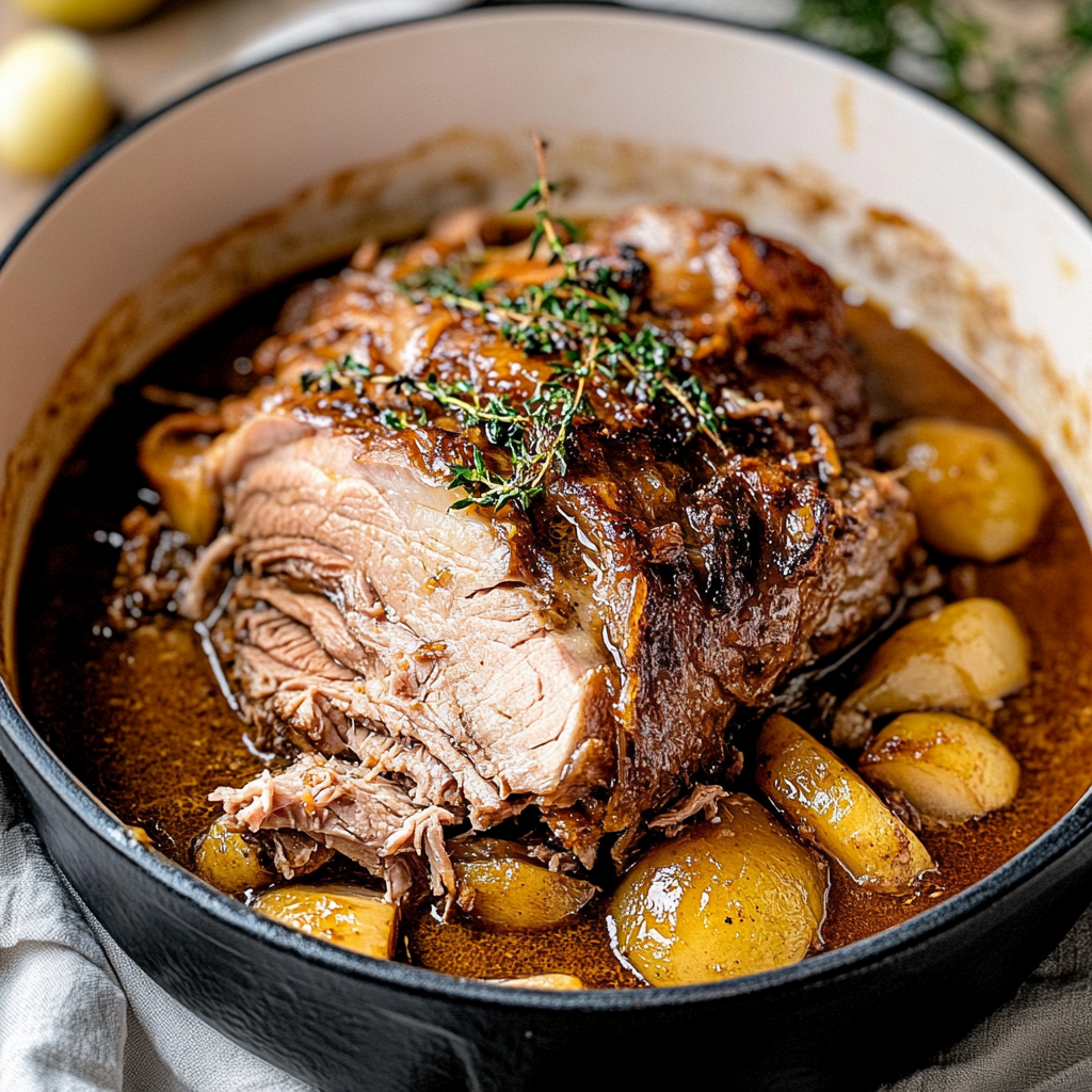 Recipe preparation for Succulent Apple Cider Pork Roast