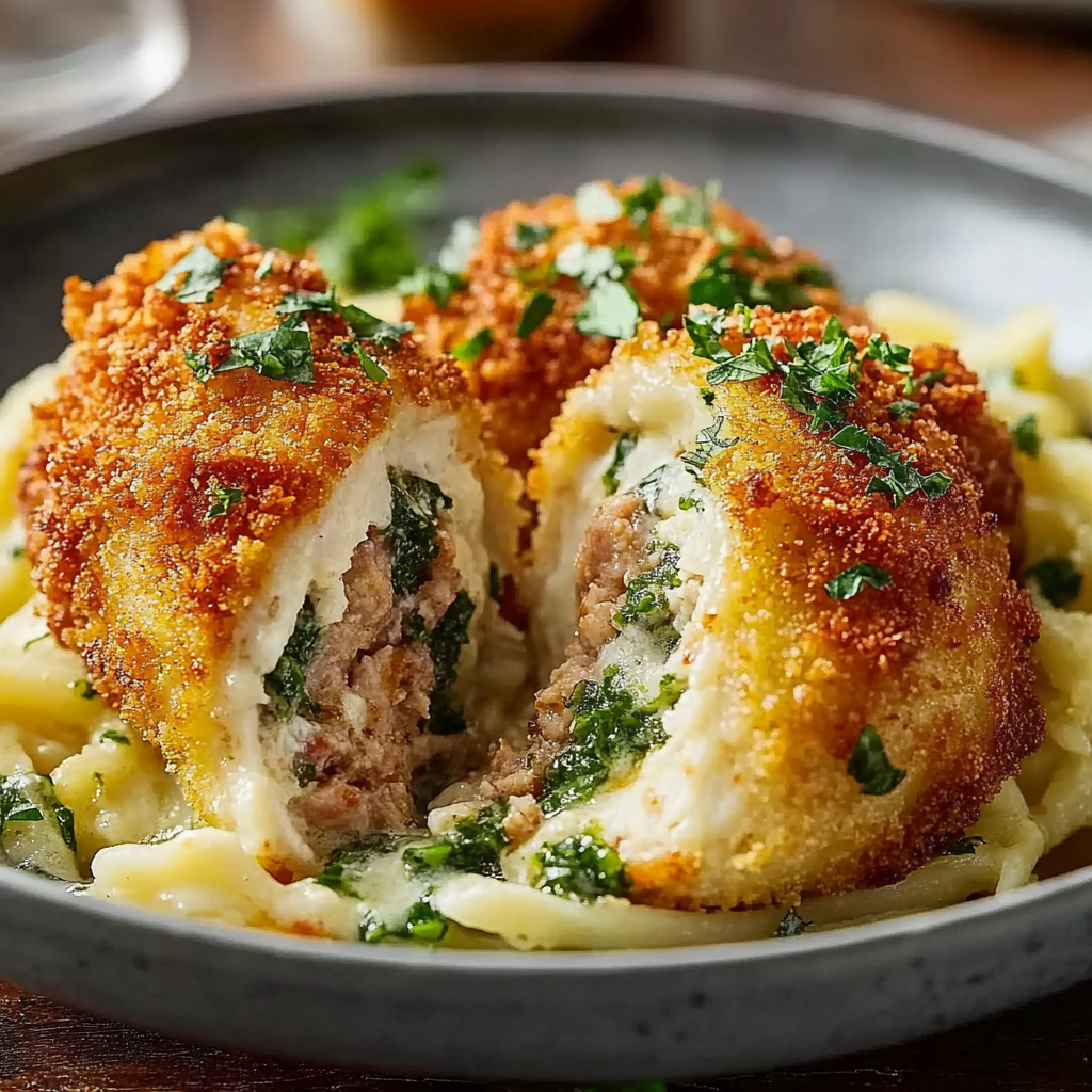 Recipe preparation for Garlic Parmesan Sausage Orzo