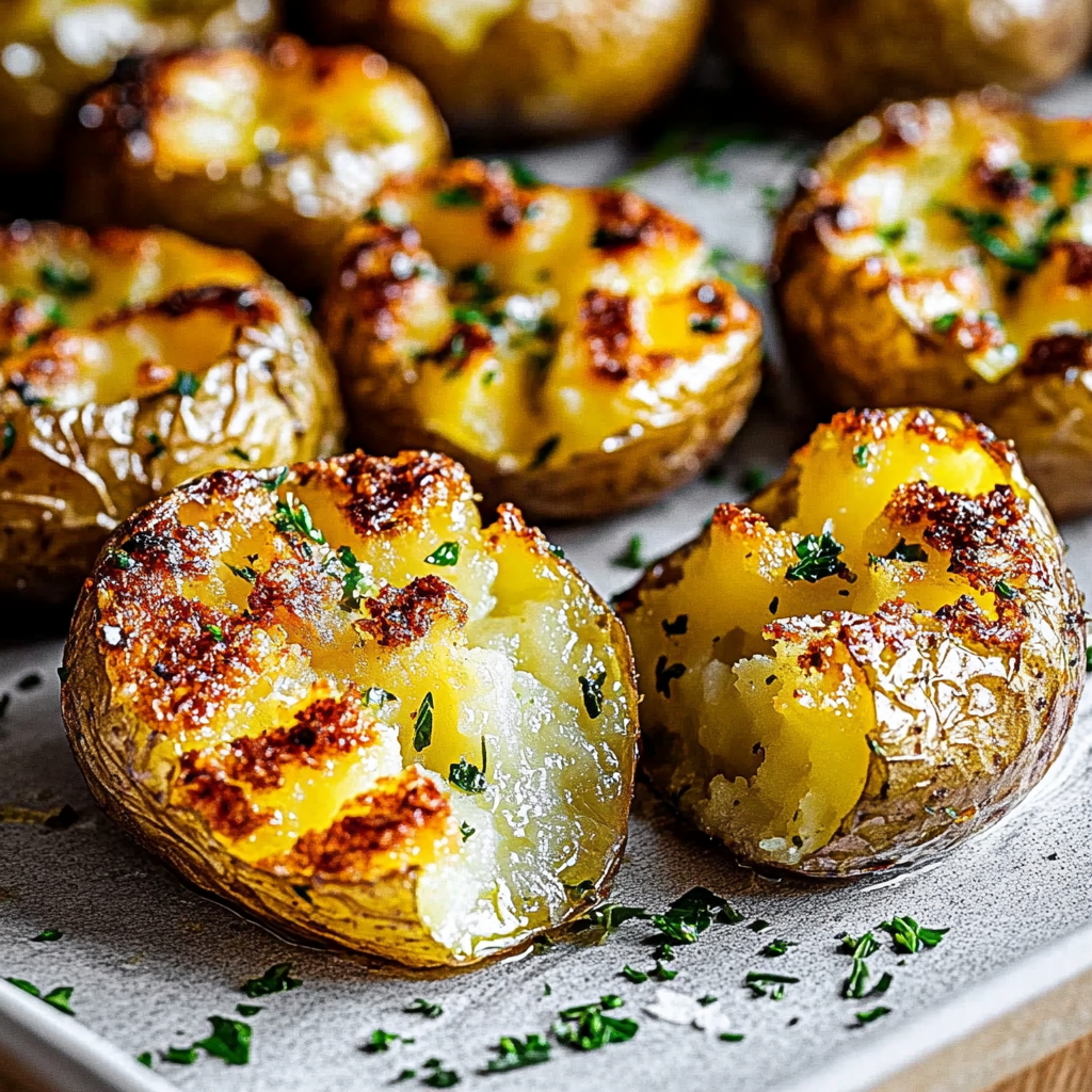 Recipe preparation for Air Fryer Smashed Potatoes