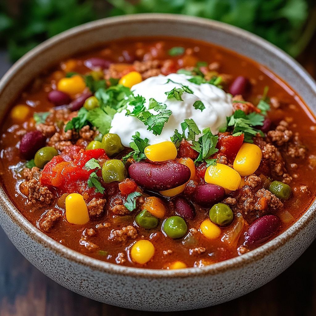 Recipe preparation for Hearty Spicy Southwestern Chili