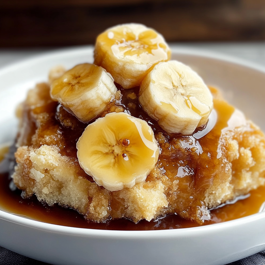 Recipe preparation for Bananas Foster Cobbler