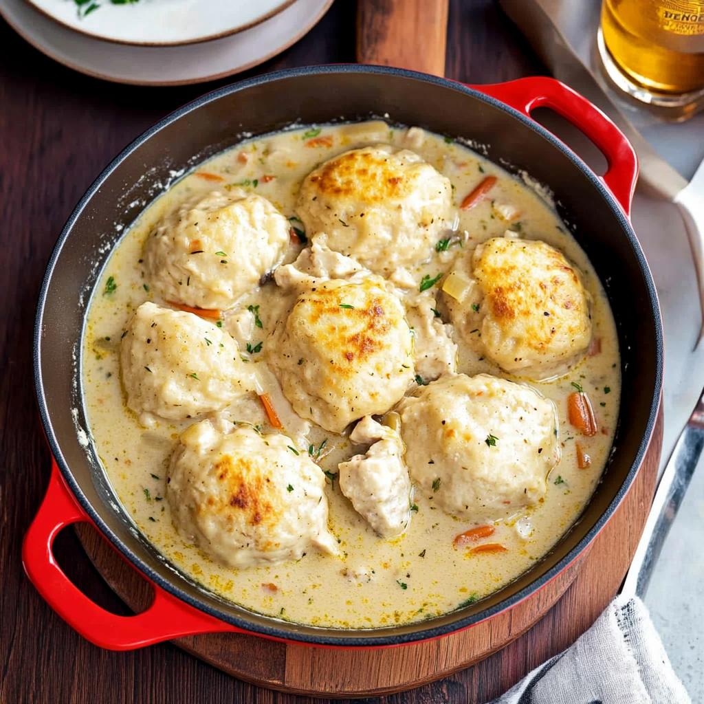 Recipe preparation for Homemade Chicken and Dumplings Recipe