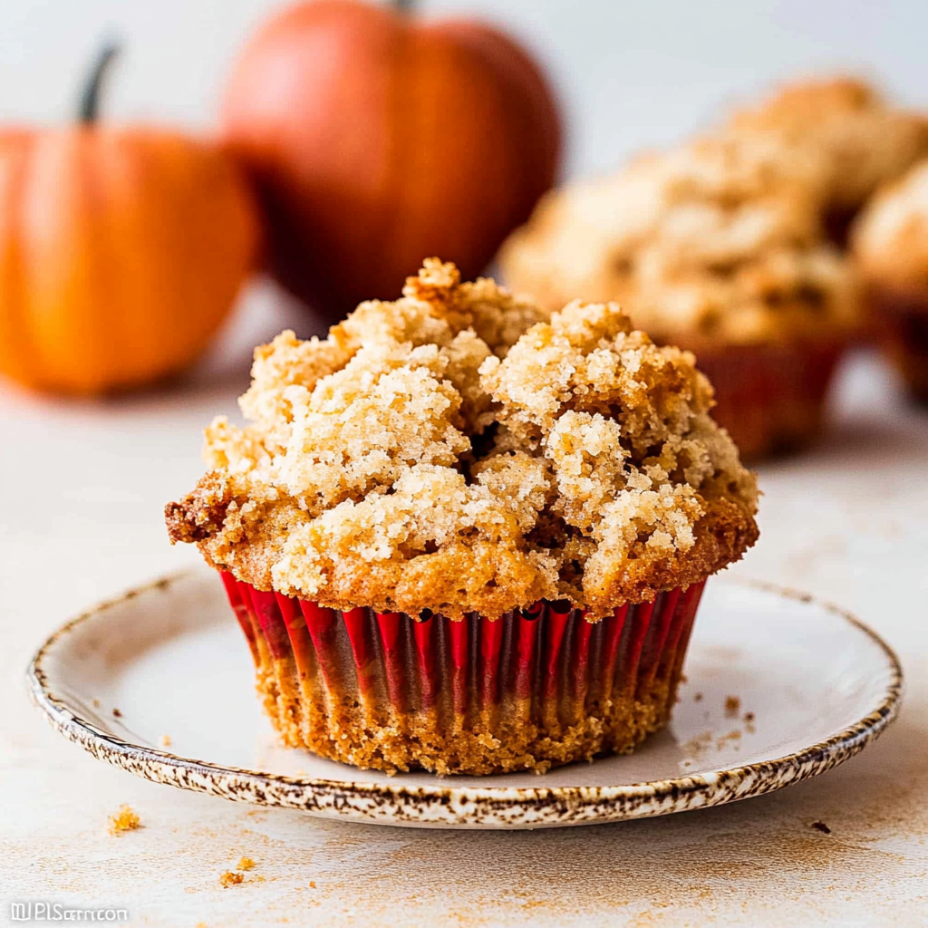 Recipe preparation for Apple Pumpkin Streusel Muffins