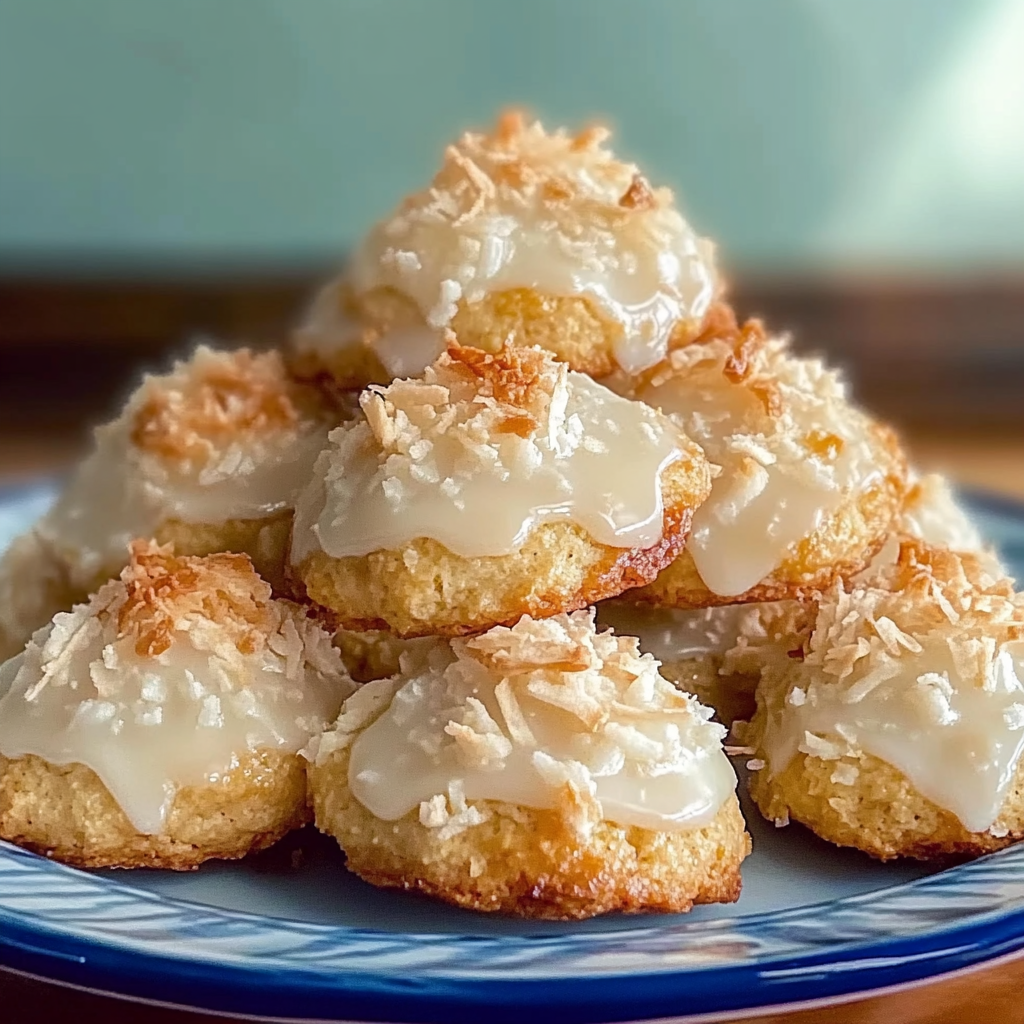 Recipe preparation for Dolly Parton Coconut Cookies with Lemon Glaze