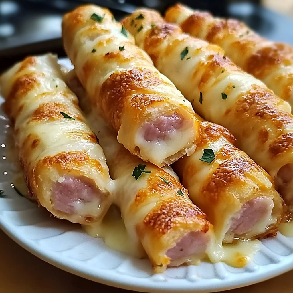 Recipe preparation for Ham and Cheese Sticks