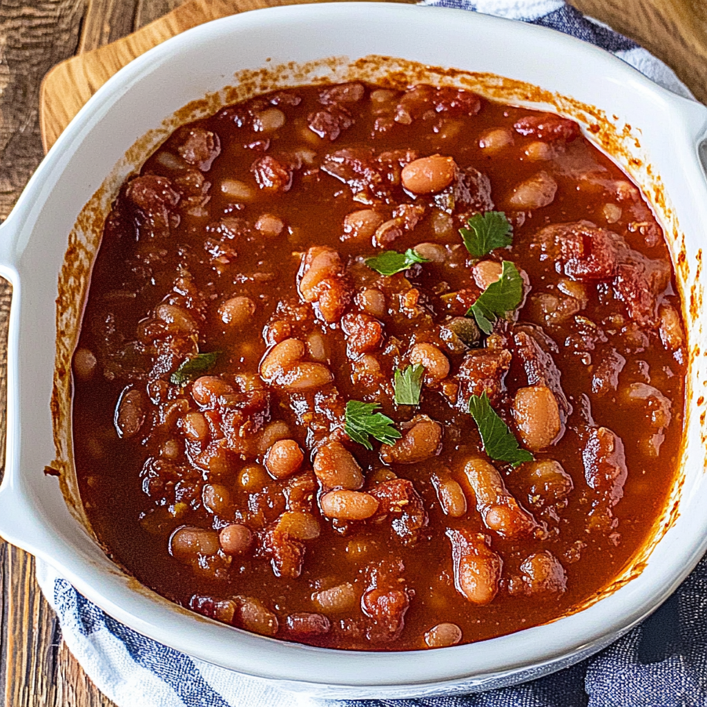 Recipe preparation for Jazzed Up Baked Beans