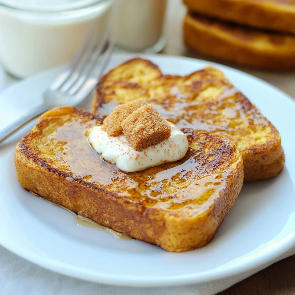 Recipe preparation for Pumpkin French Toast with Brown Sugar and Cinnamon Butter