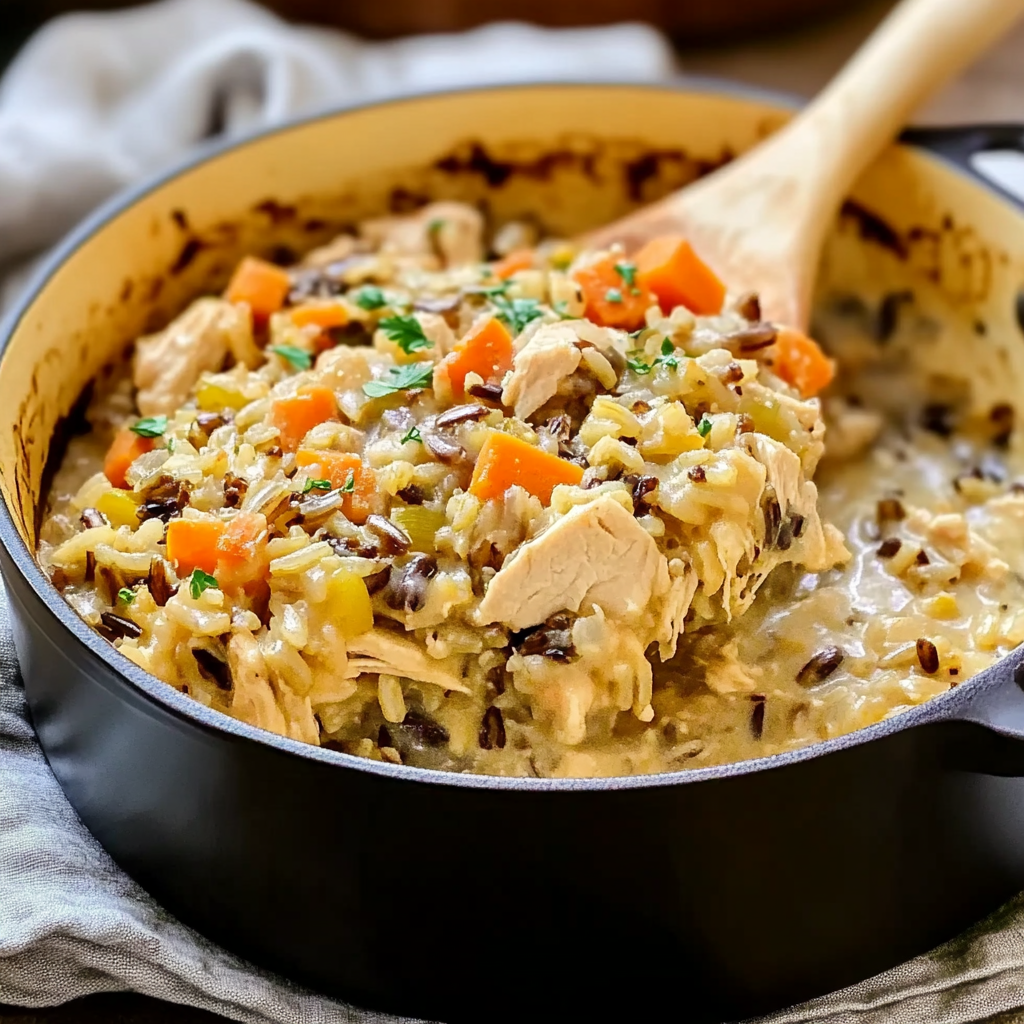 Recipe preparation for Chicken Wild Rice Casserole