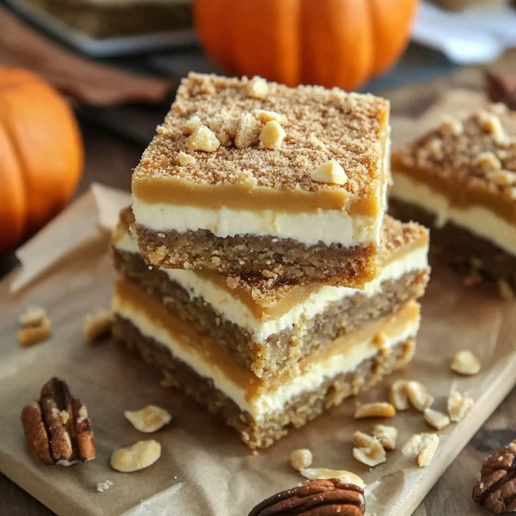 Recipe preparation for Pumpkin Cheesecake Bars