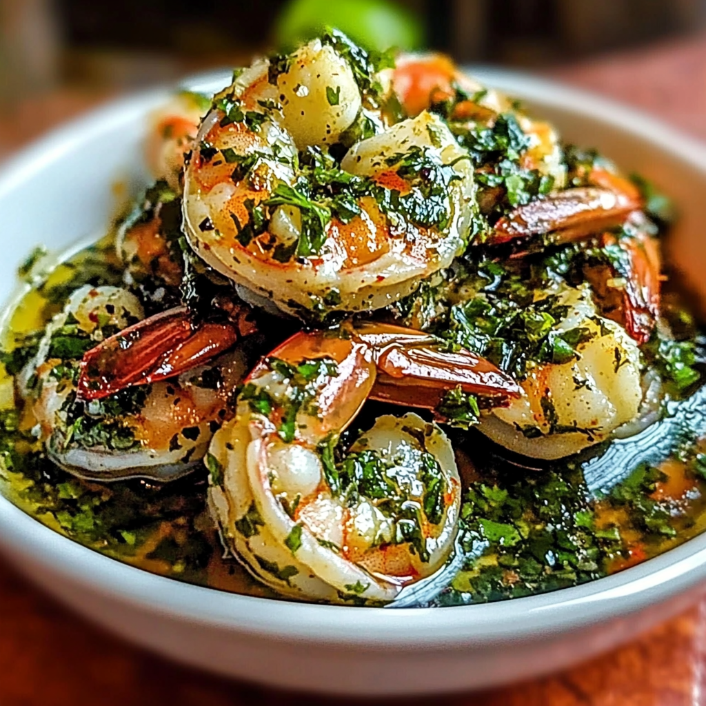 Recipe preparation for Shrimp Chimichurri