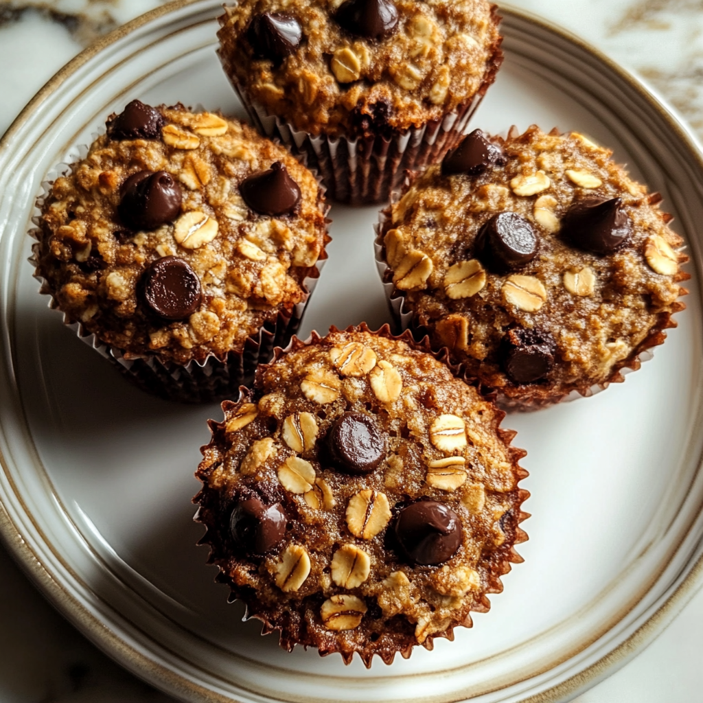 Recipe preparation for Oatmeal Chocolate Chip Morning Muffins
