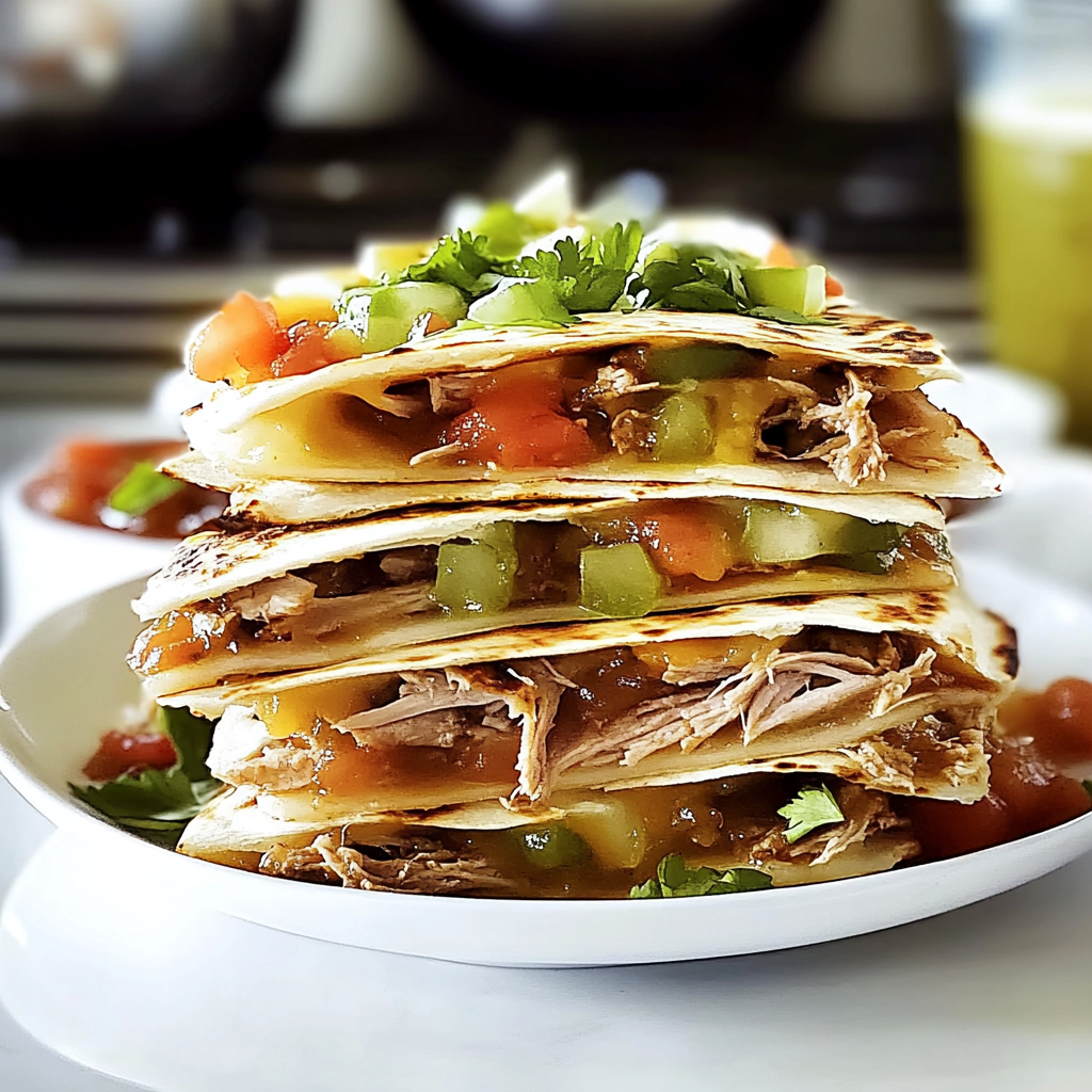 Recipe preparation for Savory Carnitas Quesadillas