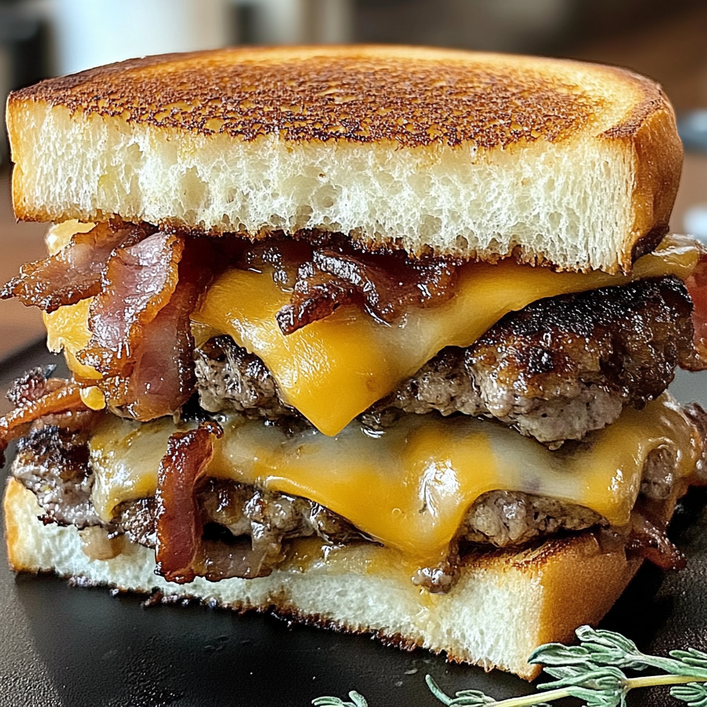Recipe preparation for Animal Style Bacon Patty Melt