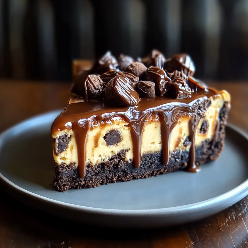 Recipe preparation for Caramel Brownie Cheesecake