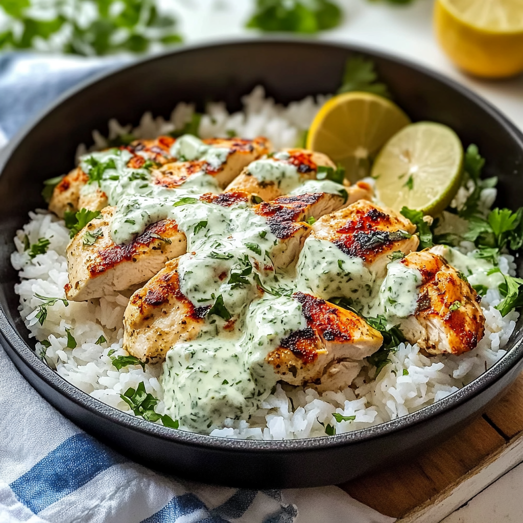 Recipe preparation for Dump-and-Bake Chicken Tzatziki with Rice