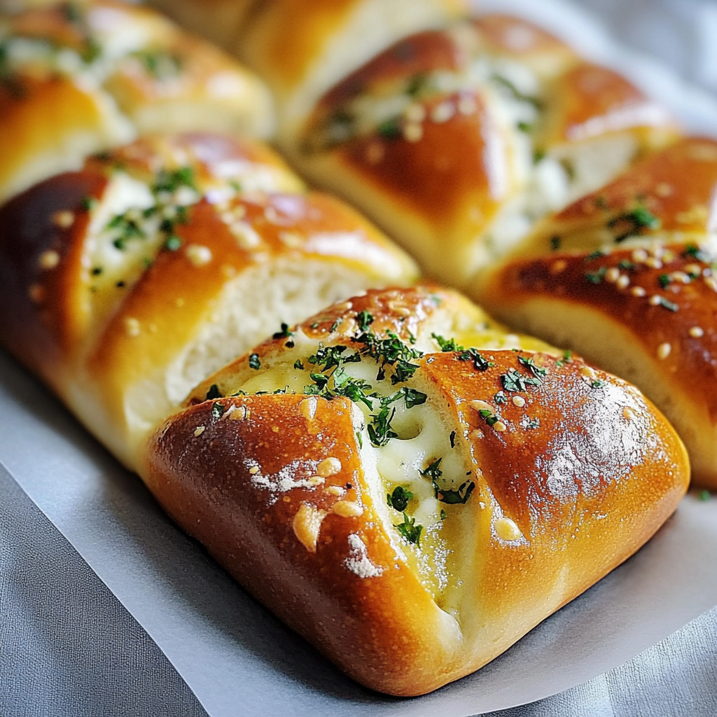 Recipe preparation for Korean Cream Cheese Garlic Bread