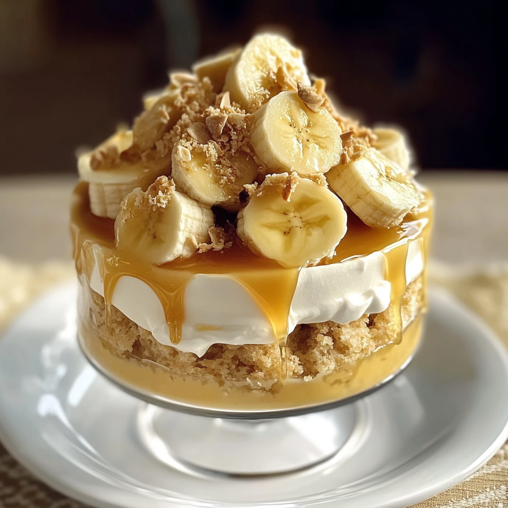Recipe preparation for Banana Caramel Cream Dessert