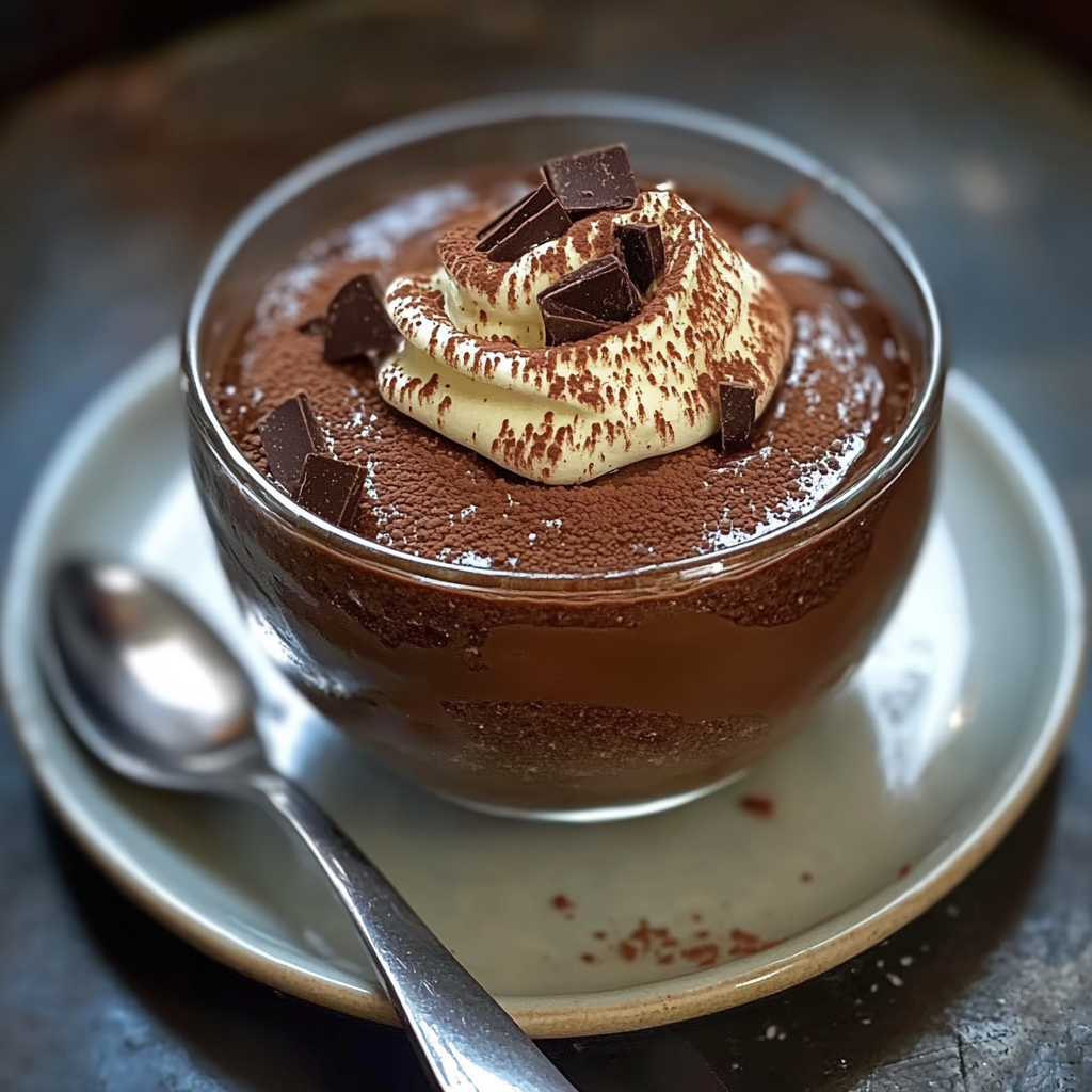 Recipe preparation for Decadent James Martin Chocolate Mousse