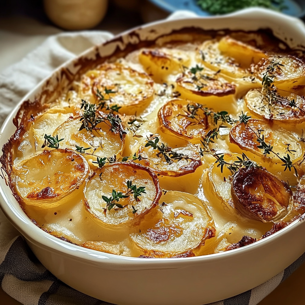 Recipe preparation for French Onion Potato Bake