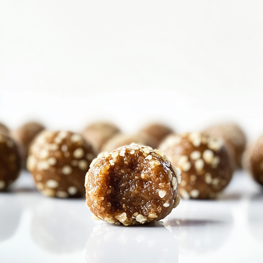 Recipe preparation for Salted Caramel Apple Energy Balls (Vegan + Gluten-Free)