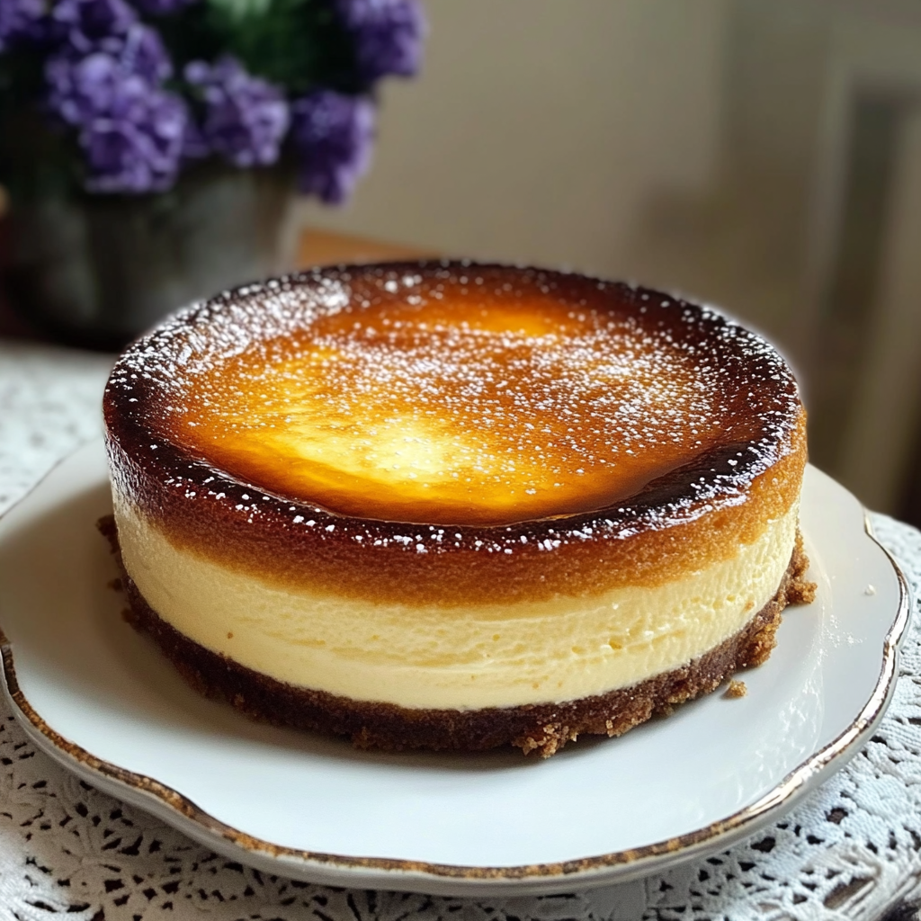 Recipe preparation for Crème Brûlée Cheesecake