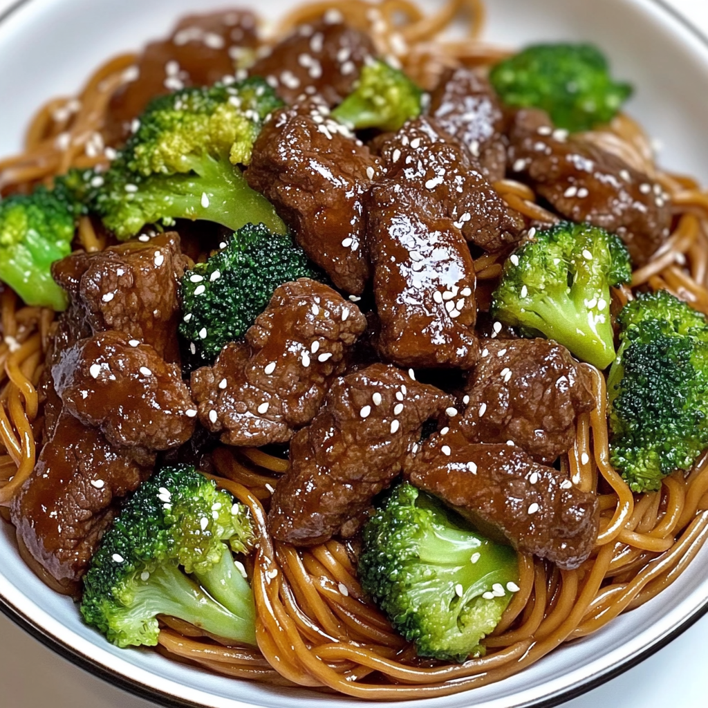 Recipe preparation for Beef and Broccoli Lomein