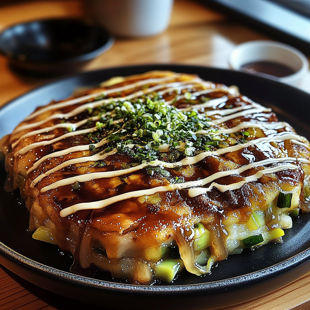 Recipe preparation for Okonomiyaki (Japanese Savory Pancake)