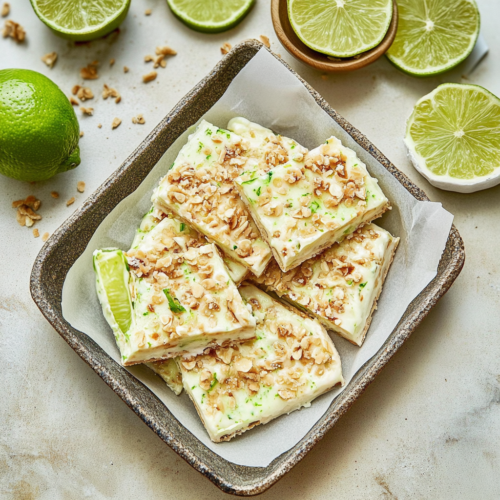 Recipe preparation for Key Lime Pie Yogurt Bark