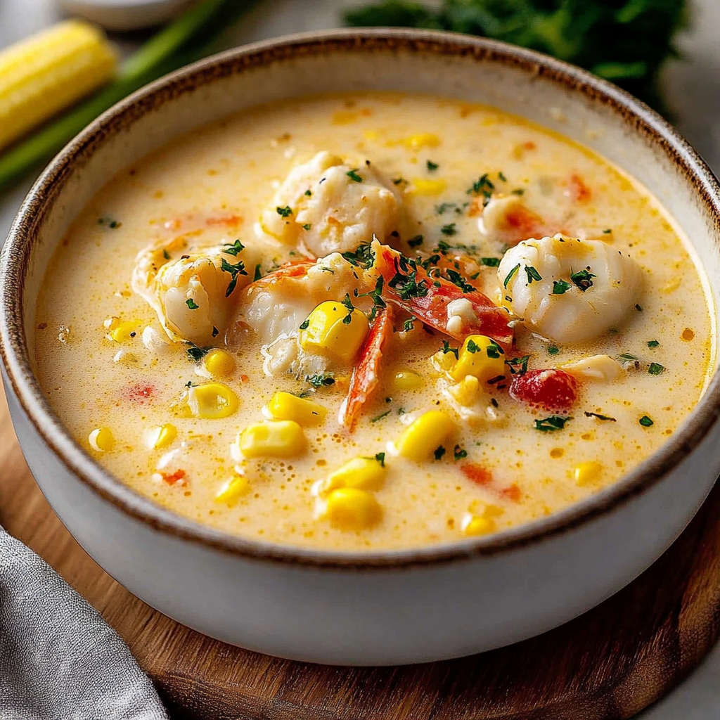 Recipe preparation for Bobby Flay’s Crab & Corn Chowder