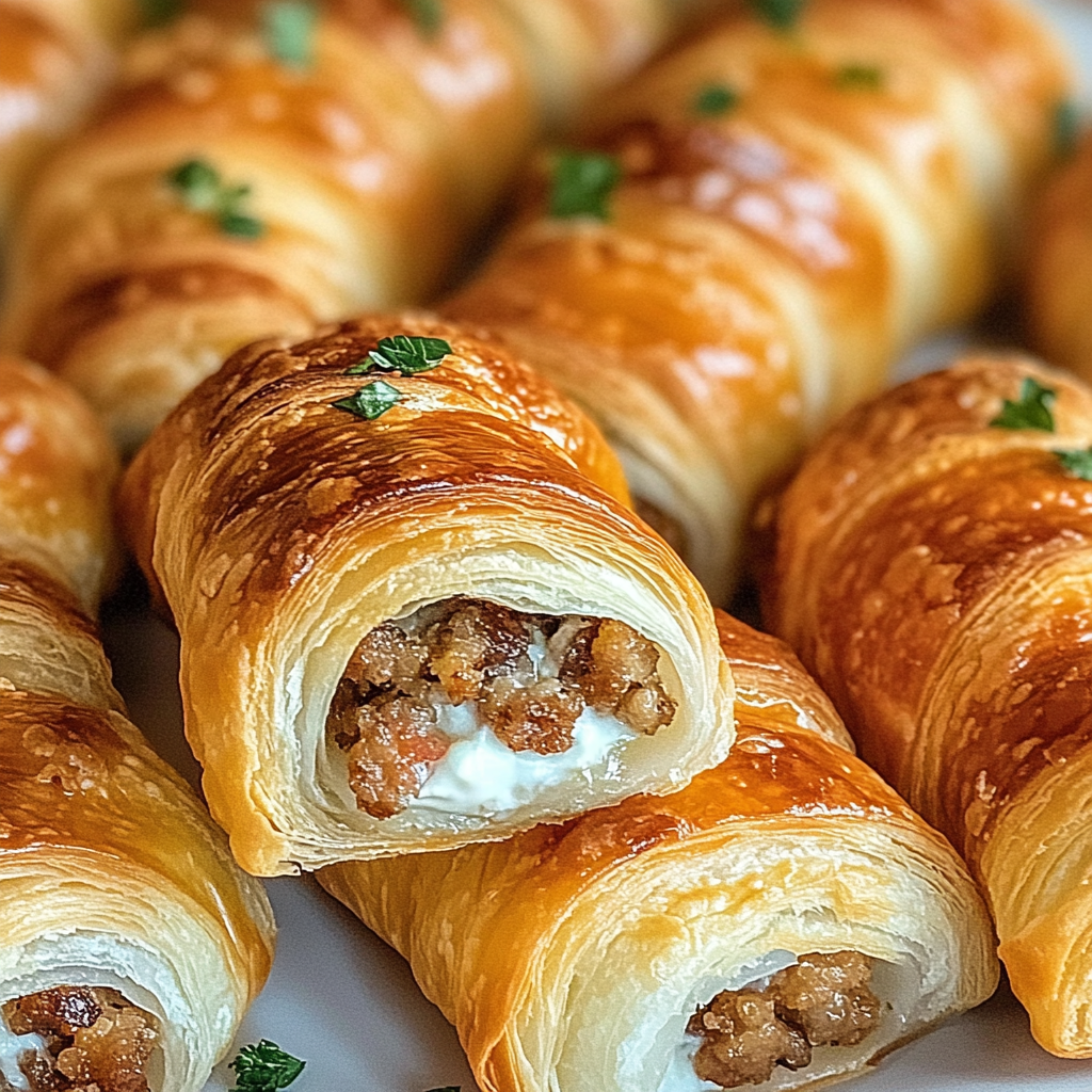 Recipe preparation for Rotel Sausage & Cream Cheese Crescent Bites