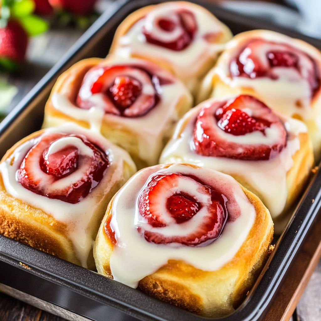 Recipe preparation for Strawberry Cheesecake Cinnabon Rolls Recipe