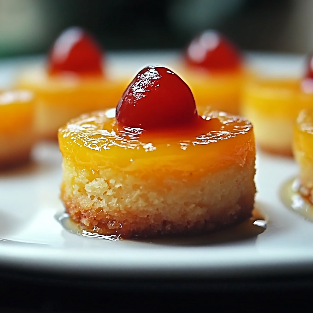 Recipe preparation for Mini Pineapple Upside Down Cakes