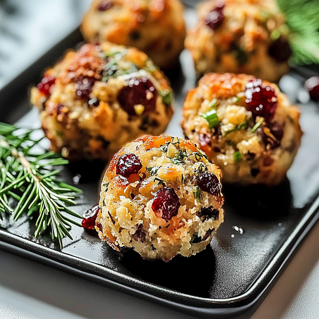 Recipe preparation for Cranberry & Turkey Stuffing Balls