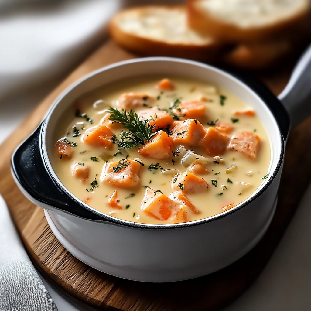 Recipe preparation for Salmon Chowder Soup