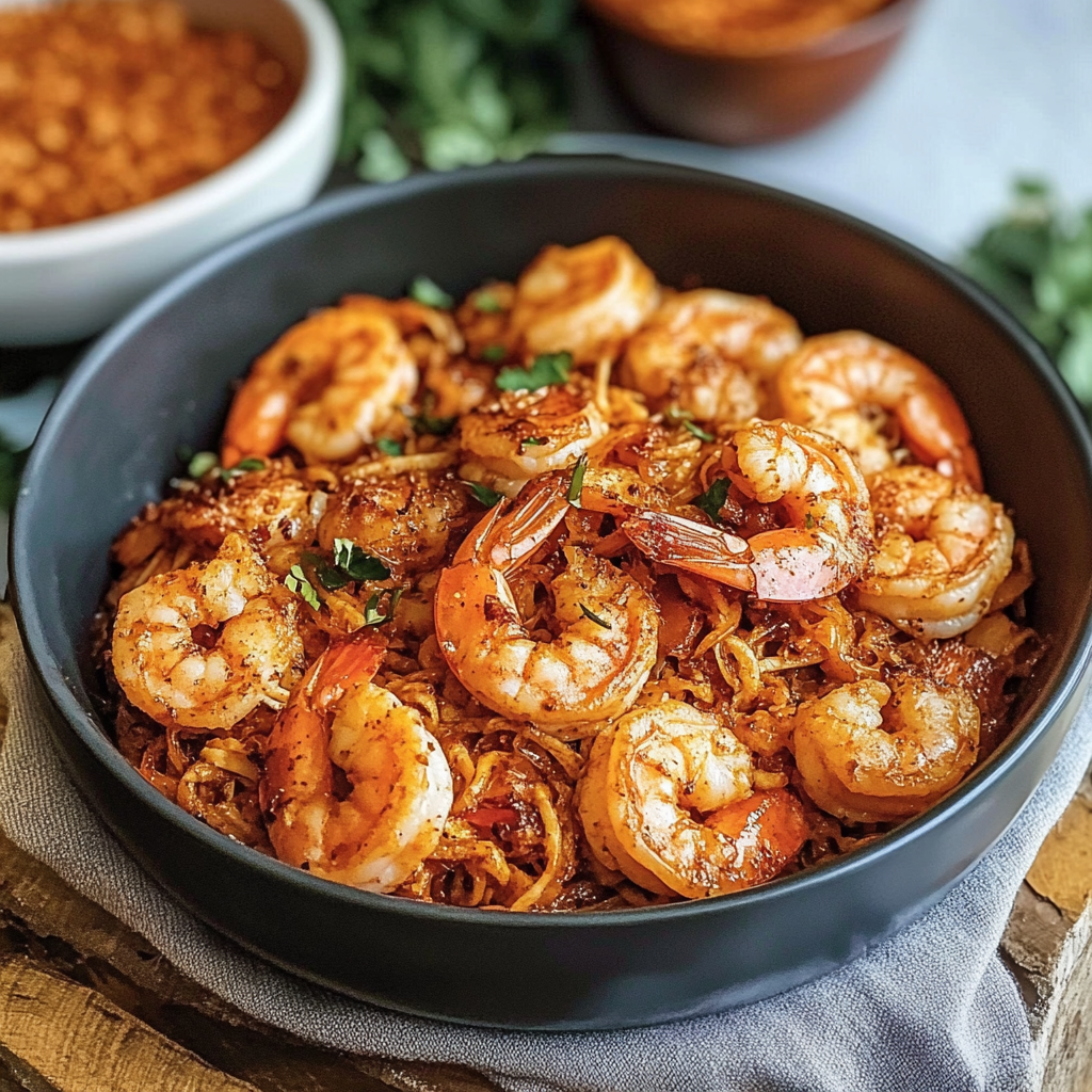 Recipe preparation for Cajun Shrimp