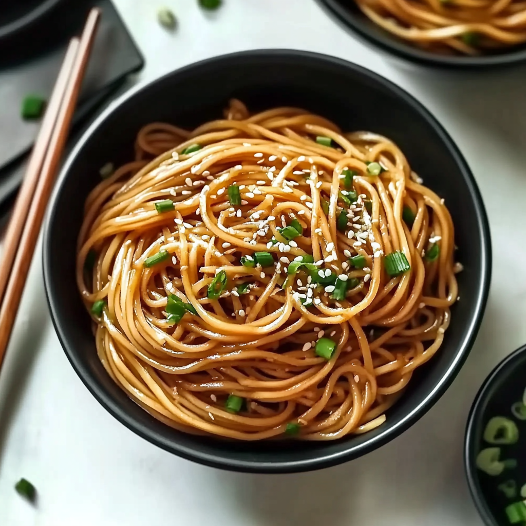 Recipe preparation for Garlic Sesame Noodles