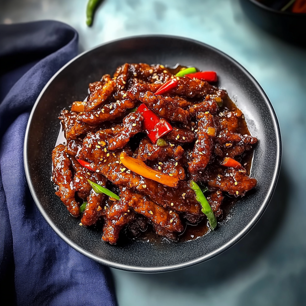 Recipe preparation for Crispy Chilli Beef: A Flavorful Takeaway Classic at Home