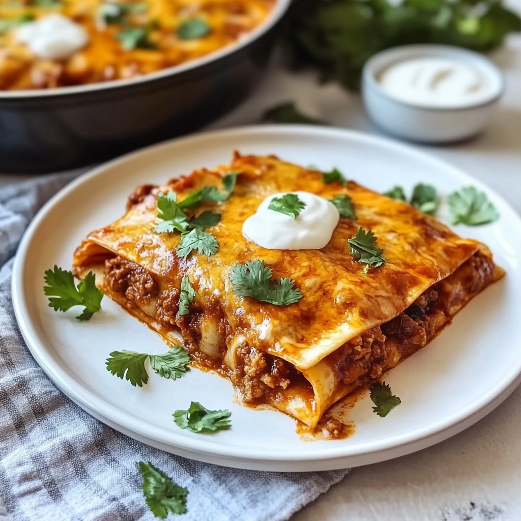 Recipe preparation for Cozy Beef Enchiladas: A Comfort Food Classic