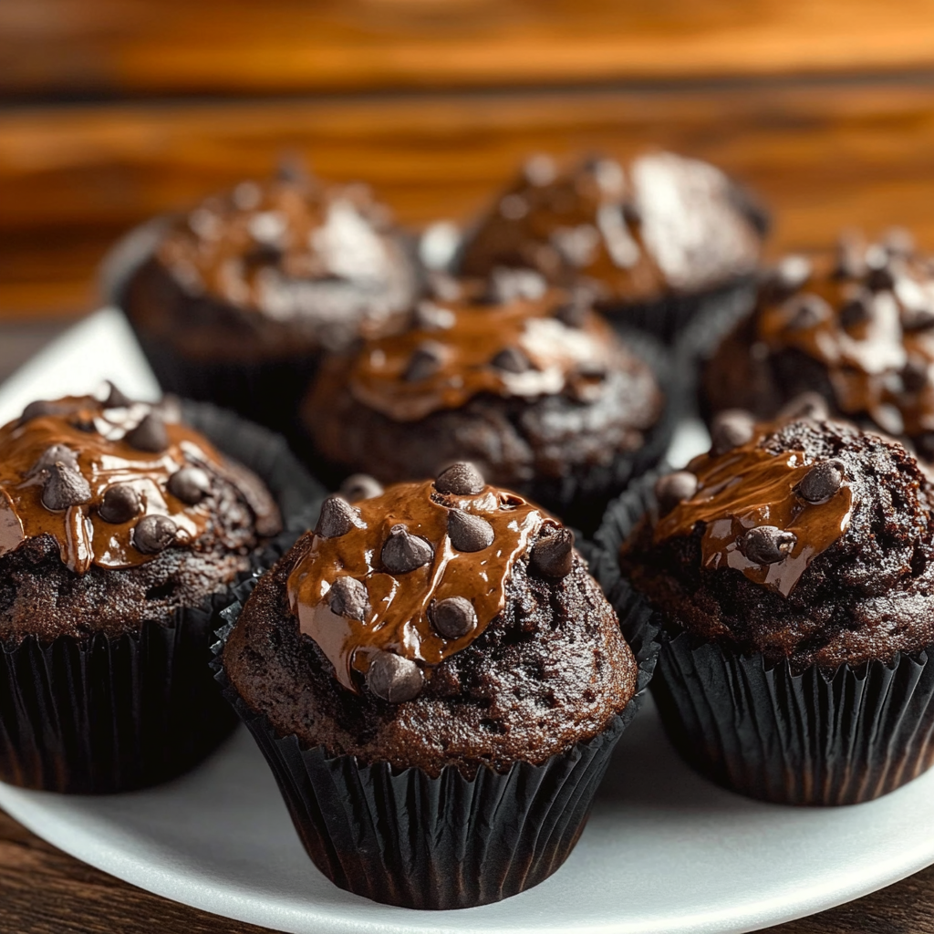 Recipe preparation for Chocolate Pumpkin Muffins