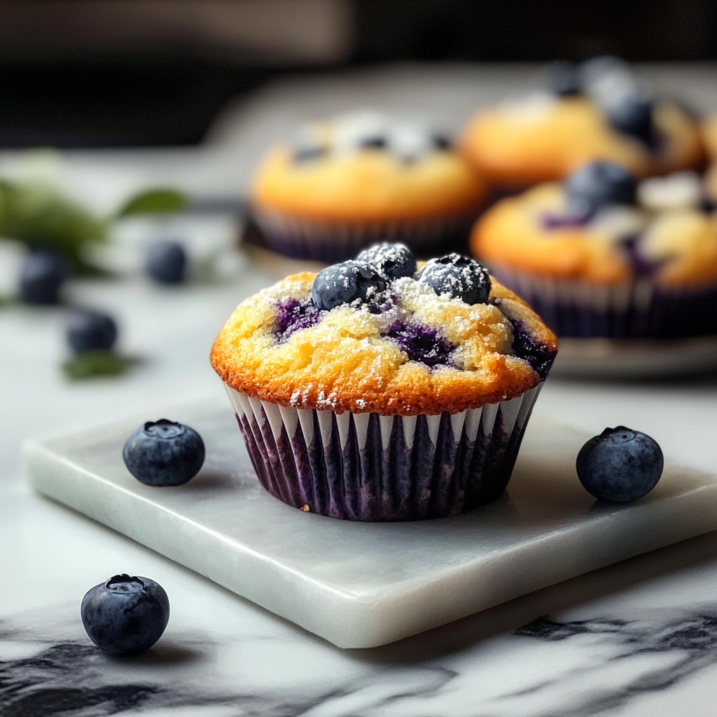Recipe preparation for The Ultimate Blueberry Muffin