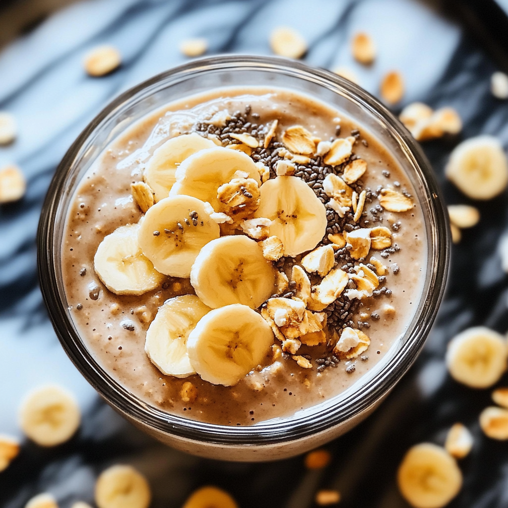 Recipe preparation for Peanut Butter Banana Protein Overnight Oats