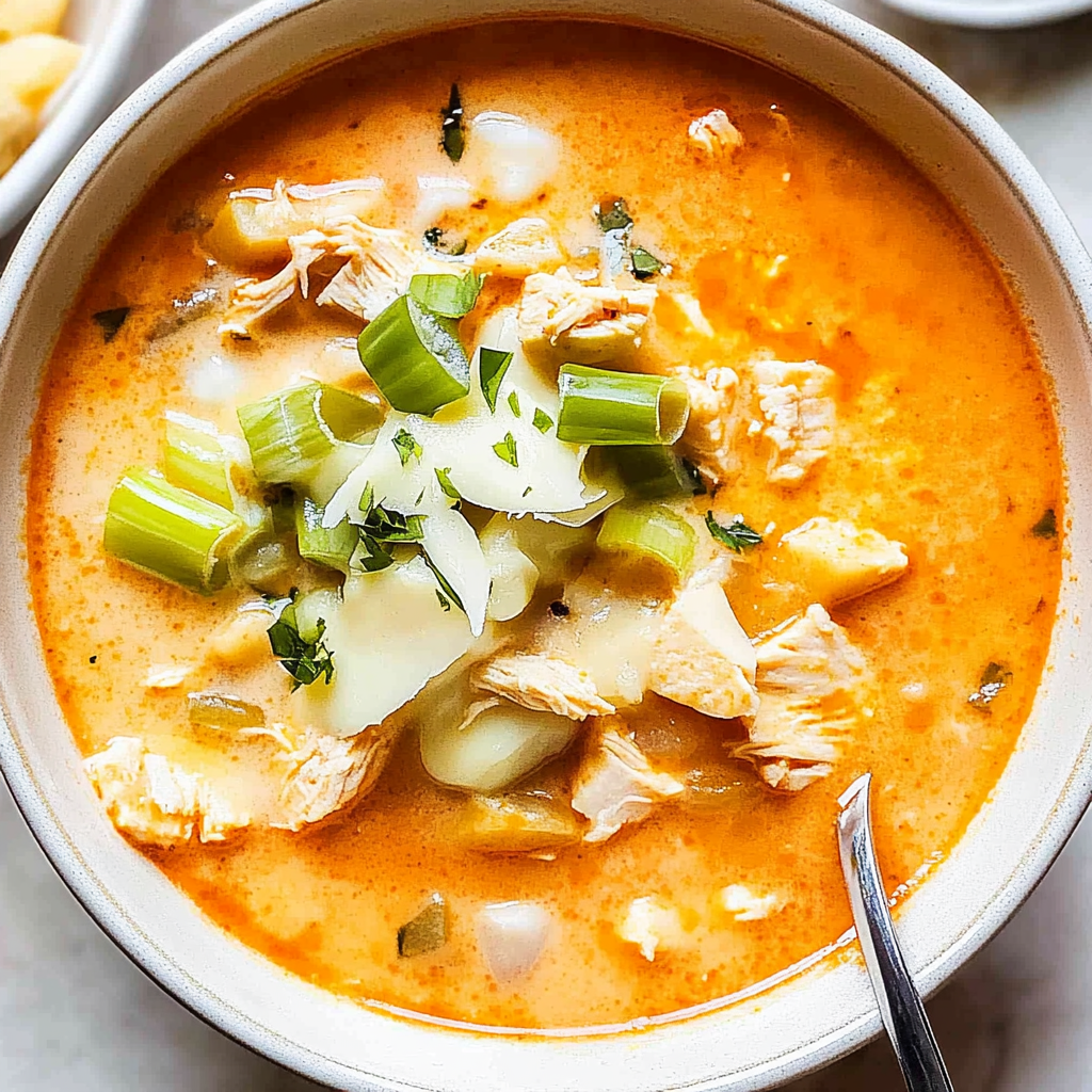 Recipe preparation for Buffalo Chicken Soup