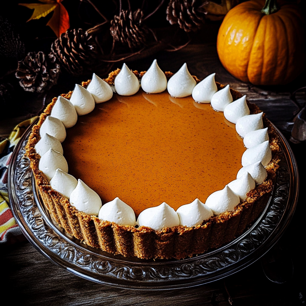 Recipe preparation for Pumpkin Cheese Pie with Gingersnap Crust