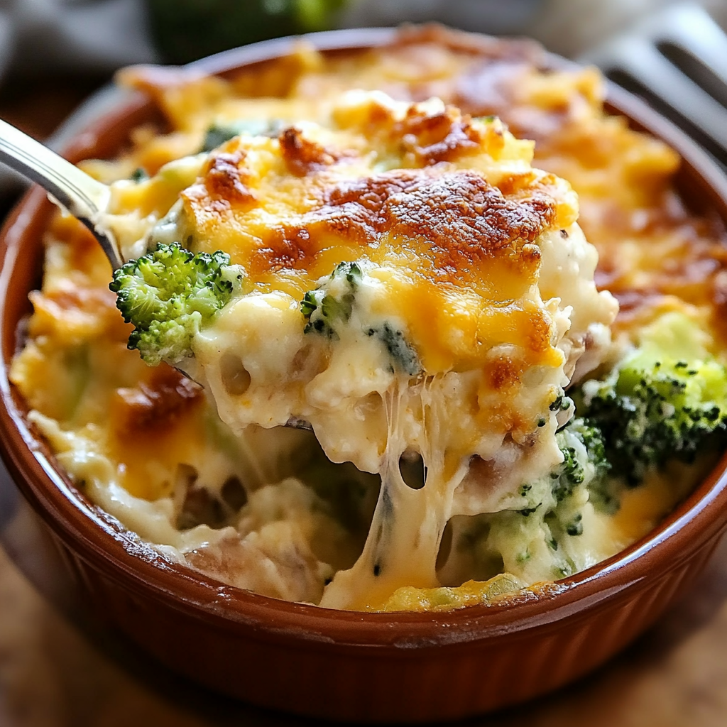 Recipe preparation for French Onion Broccoli Cheese Casserole