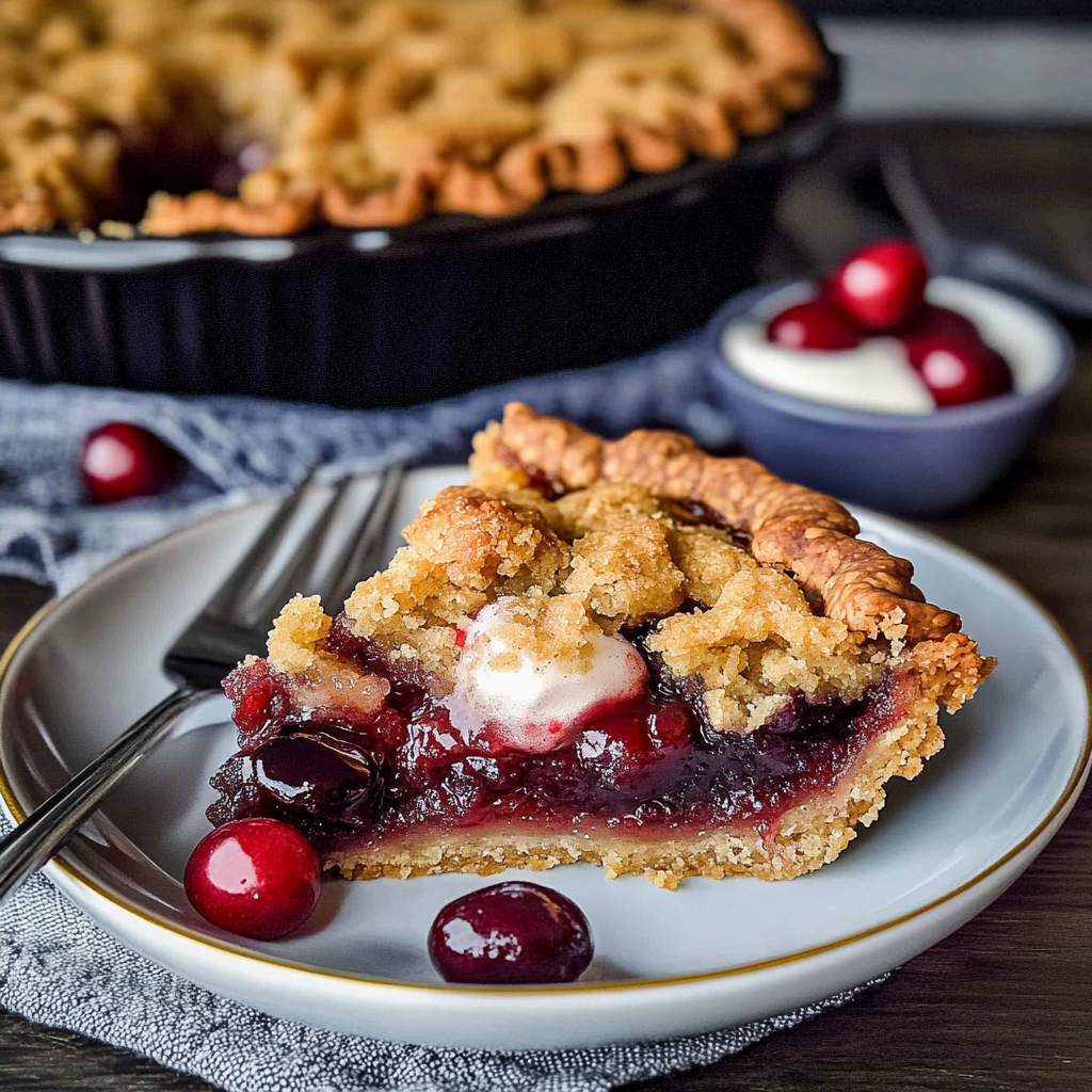Recipe preparation for Cherry Crumb Pie