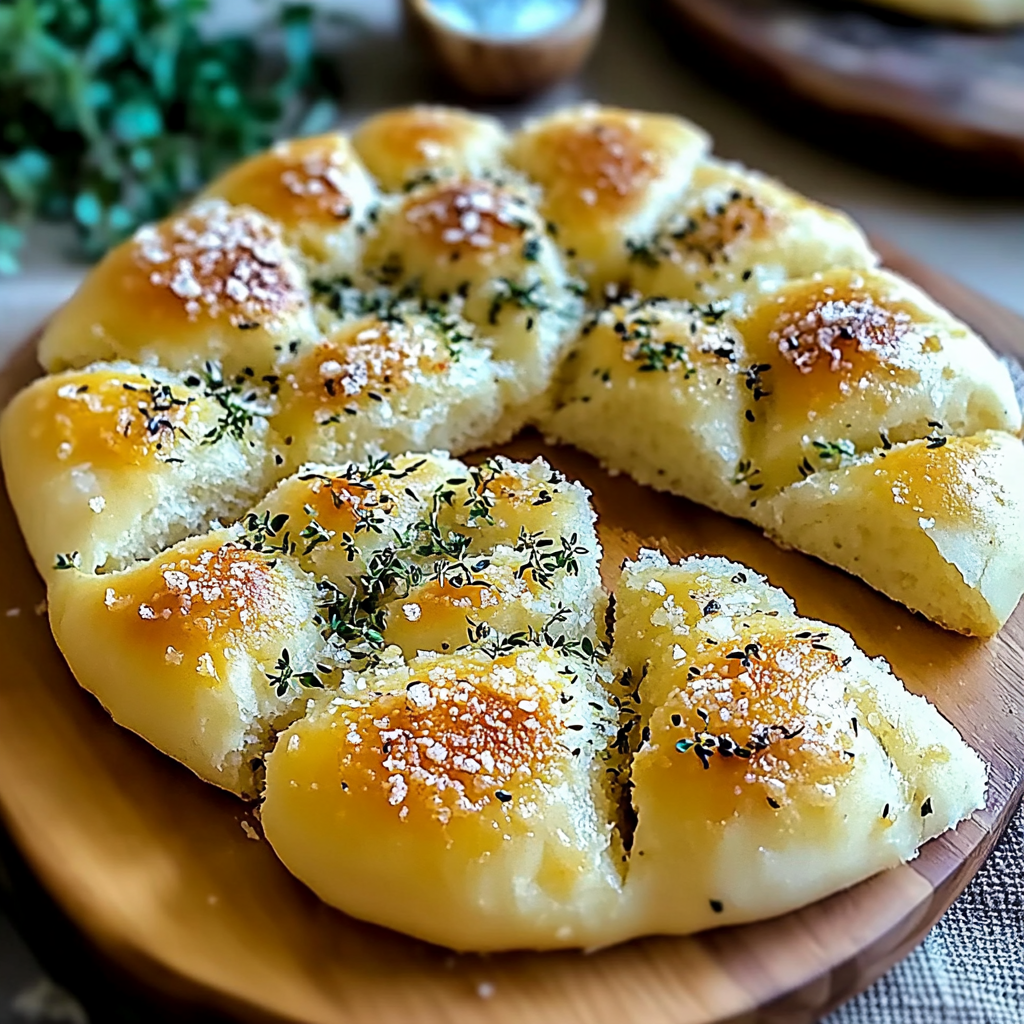 Recipe preparation for Garlic Parmesan Focaccia Bread