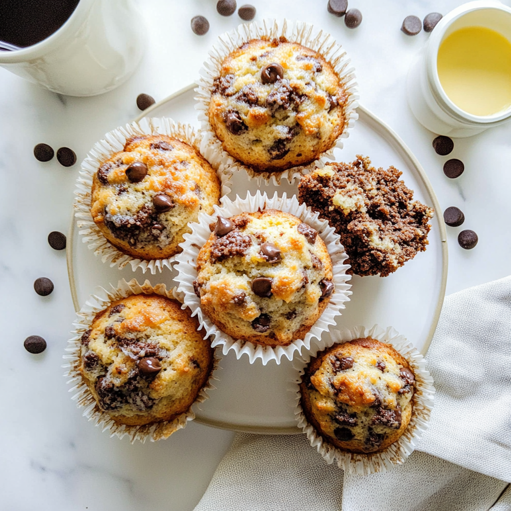 Recipe preparation for Espresso Chocolate Chip Muffins