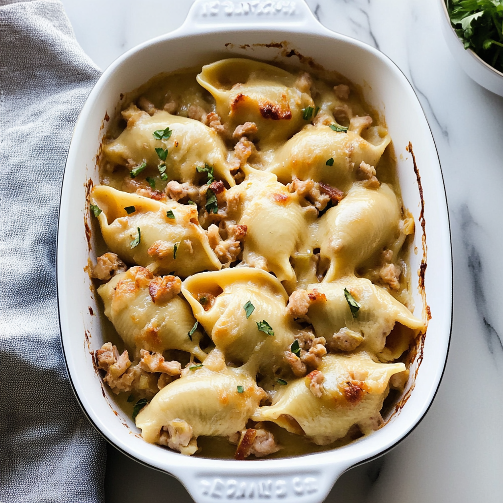 Recipe preparation for Leftover Thanksgiving Turkey Stuffed Shells