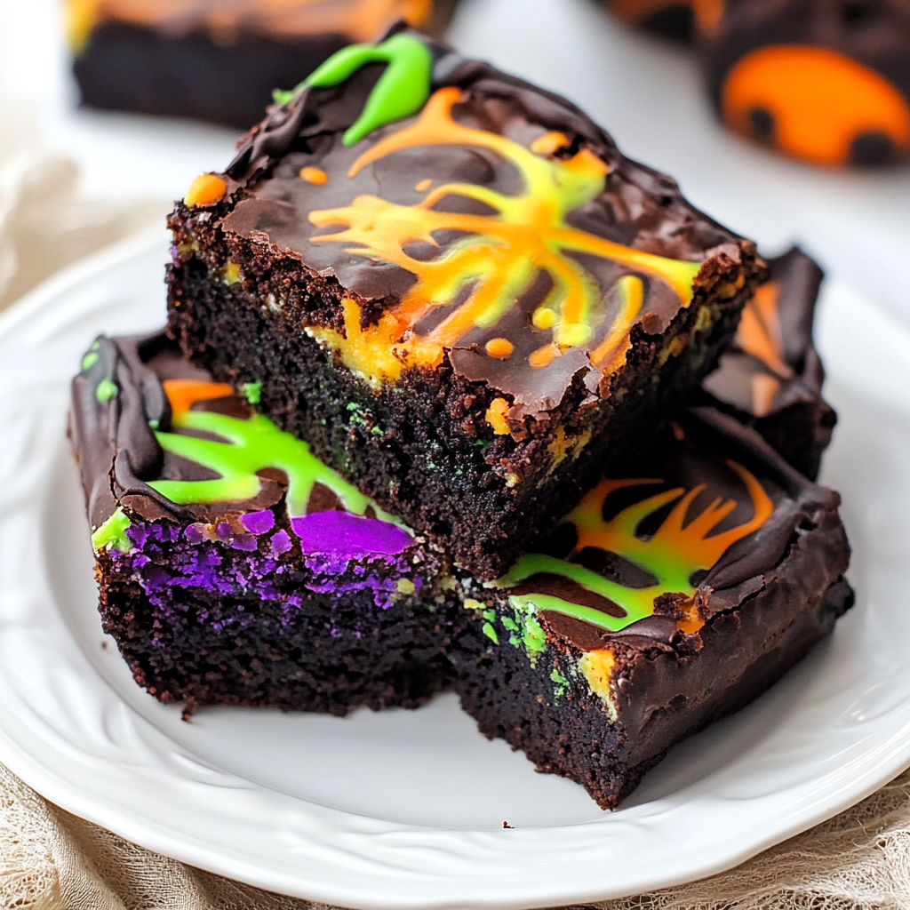 Recipe preparation for Halloween Cheesecake Brownies