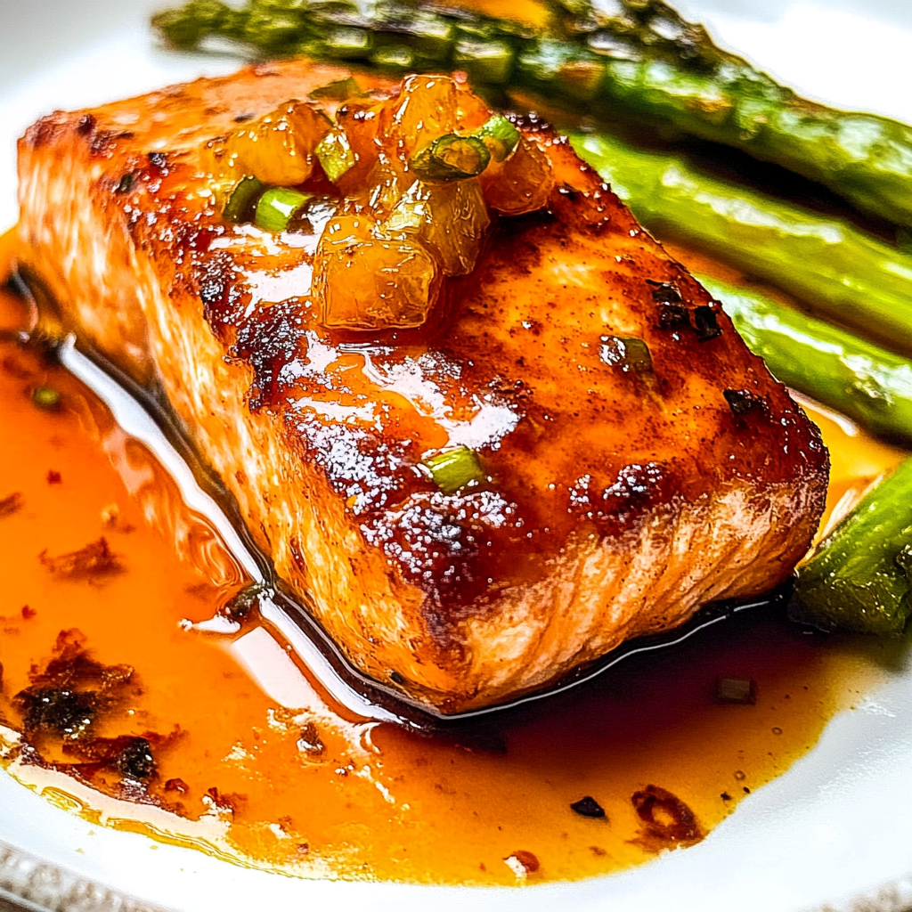 Recipe preparation for Glazed Chipotle Orange Salmon